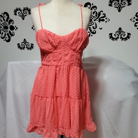 wild fable Dresses & Skirts - Wild Fable Orange Ruched Babydoll Sundress
